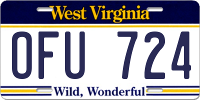 WV license plate OFU724