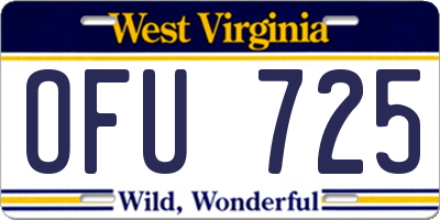 WV license plate OFU725