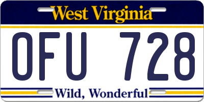 WV license plate OFU728