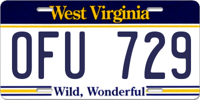 WV license plate OFU729