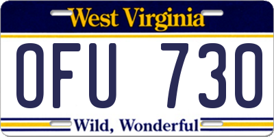 WV license plate OFU730