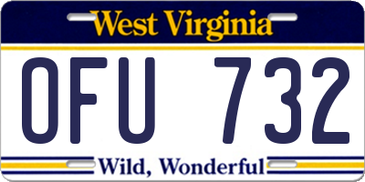 WV license plate OFU732
