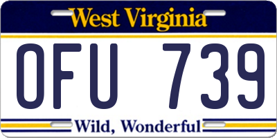 WV license plate OFU739