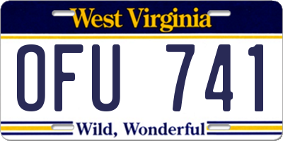 WV license plate OFU741