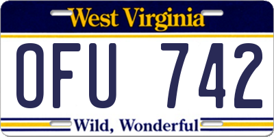 WV license plate OFU742