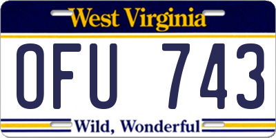 WV license plate OFU743