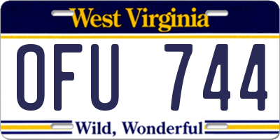 WV license plate OFU744