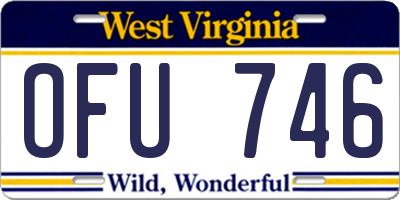 WV license plate OFU746