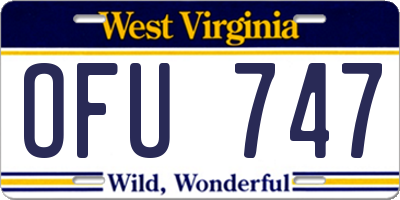 WV license plate OFU747