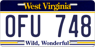 WV license plate OFU748