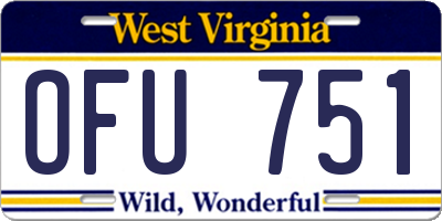 WV license plate OFU751
