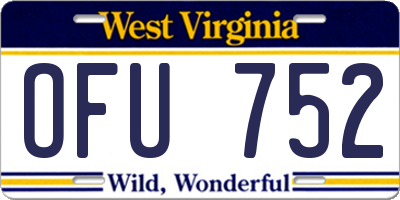 WV license plate OFU752
