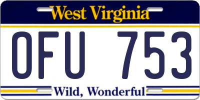 WV license plate OFU753