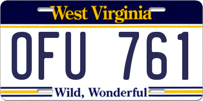 WV license plate OFU761