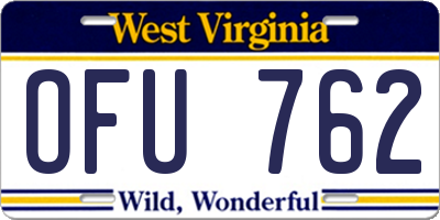 WV license plate OFU762