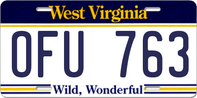 WV license plate OFU763