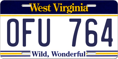 WV license plate OFU764