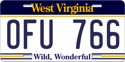 WV license plate OFU766