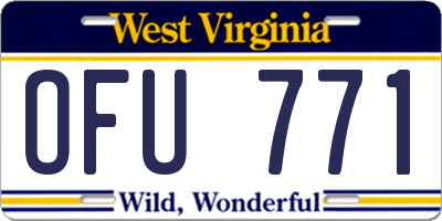 WV license plate OFU771