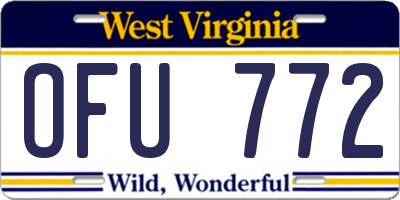 WV license plate OFU772