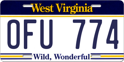 WV license plate OFU774