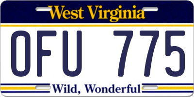 WV license plate OFU775