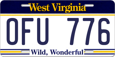 WV license plate OFU776