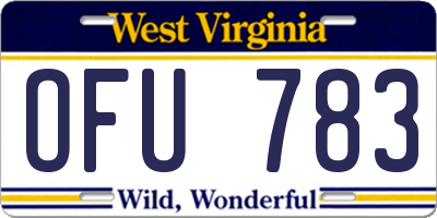 WV license plate OFU783