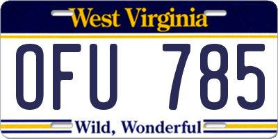 WV license plate OFU785
