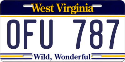 WV license plate OFU787