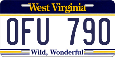 WV license plate OFU790