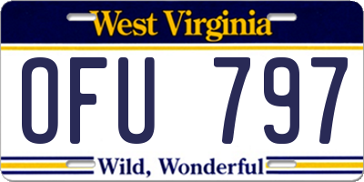 WV license plate OFU797