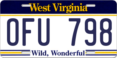 WV license plate OFU798