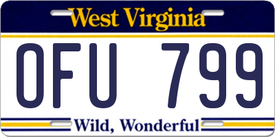 WV license plate OFU799