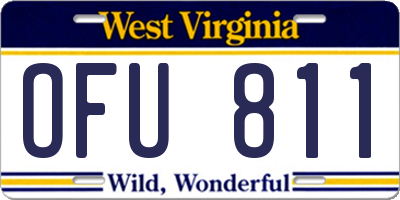 WV license plate OFU811