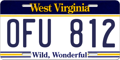 WV license plate OFU812