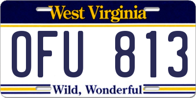 WV license plate OFU813