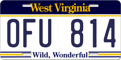 WV license plate OFU814