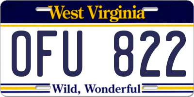 WV license plate OFU822