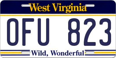 WV license plate OFU823