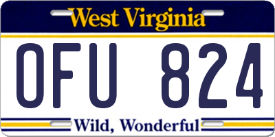 WV license plate OFU824