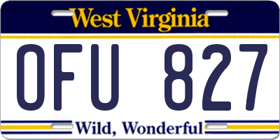 WV license plate OFU827
