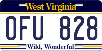 WV license plate OFU828