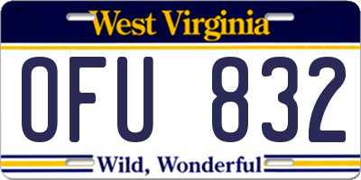 WV license plate OFU832