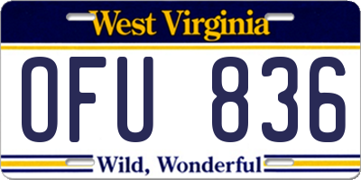 WV license plate OFU836