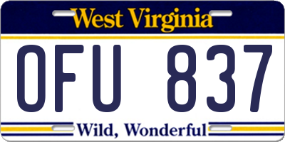 WV license plate OFU837