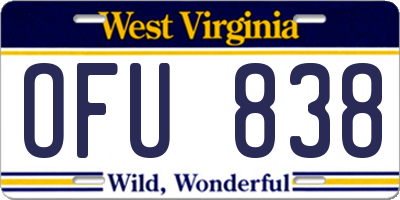 WV license plate OFU838