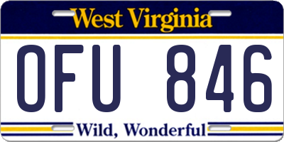 WV license plate OFU846