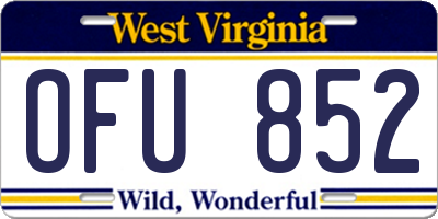 WV license plate OFU852