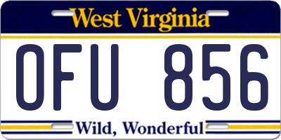 WV license plate OFU856
